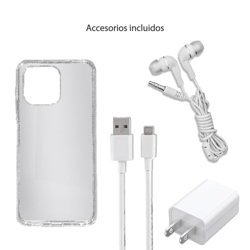 Celular HYLine 6.56" 4GB 64GB 5MP/13MP Android Incluye Estuche Transparente Protector de Pantalla Auriculares Azul