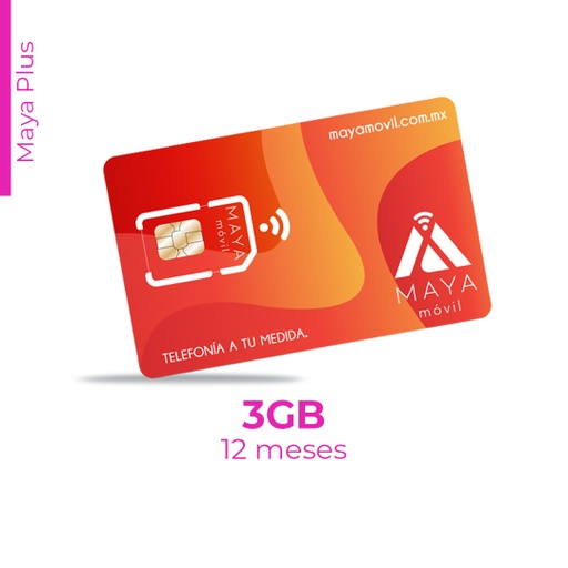 [SIMMBB/NEW] Maya Móvil Plus (3GB, Vigencia 12 meses)